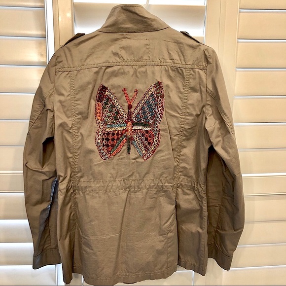 SALE! π OLSEN short utility Trench Coat with embroidery π - Picture 2 of 13